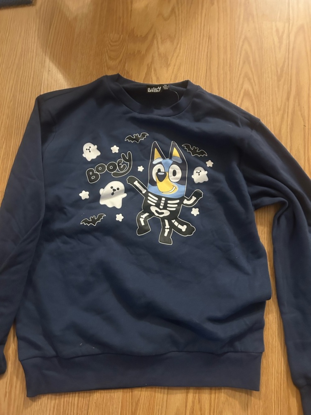 NWT Bluey Halloween Skeleton Sweatshirt SM Navy Blue